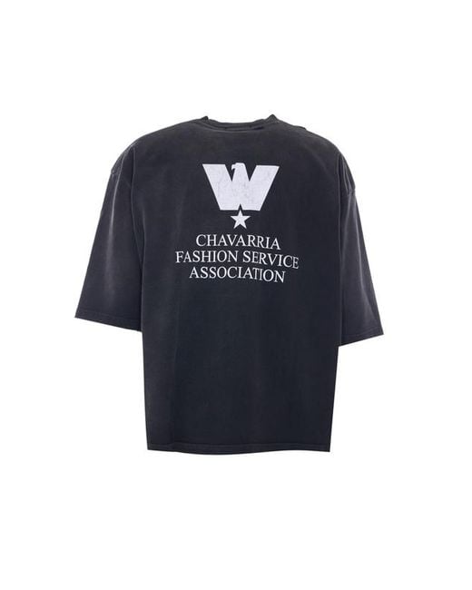 Willy Chavarria Blue Fashion Service Logo T-Shirt for men