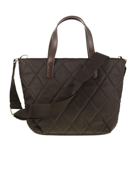 Barbour Black Quilted Mini Tote Bag