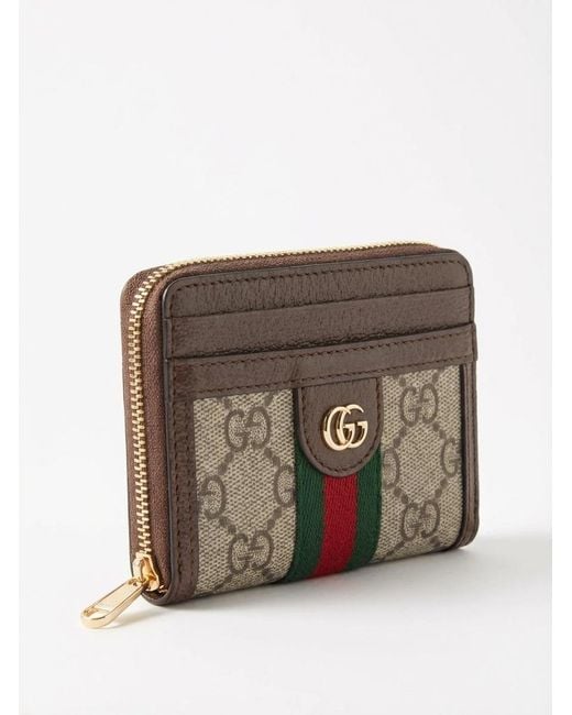 Gucci Brown Ophidia Coin Zip Wallet