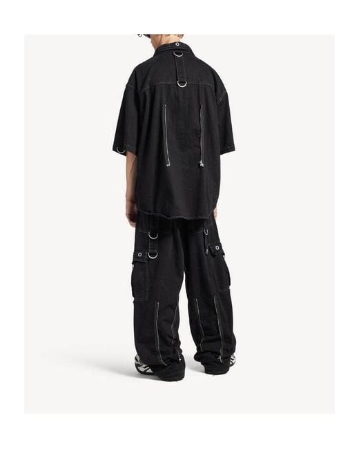Balenciaga Black D-Ring Cargo Shirt for men