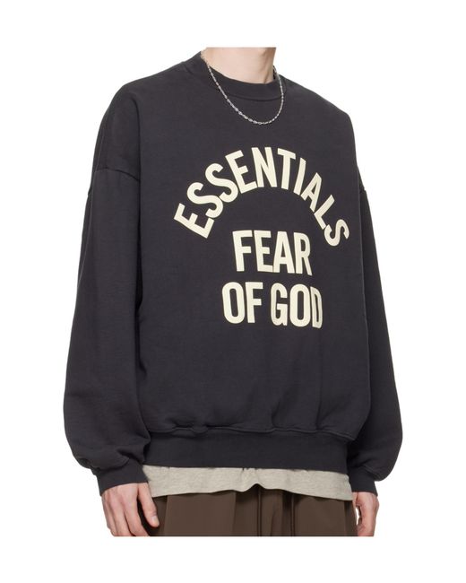 Fear Of God Black Essentials Campus 90S Crewneck Sweatshirt for men