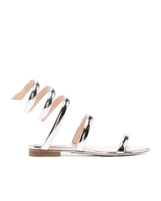 Rene Caovilla Serpente Metallic-Finish Sandals