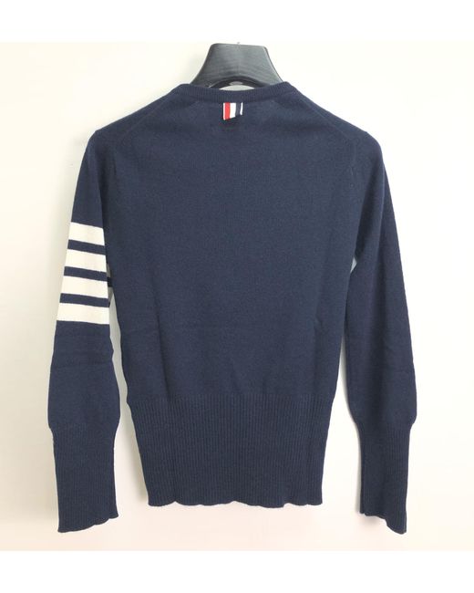 Thom Browne Blue 4-Bar Crewneck Jumper