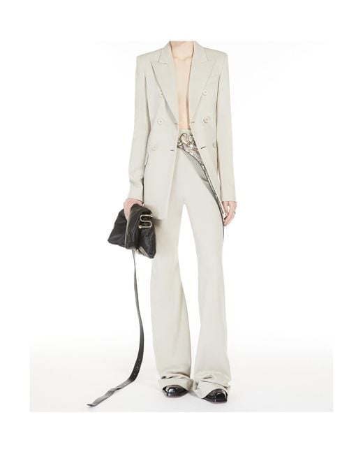 Sportmax White High-Waisted Scuba Jersey Trousers