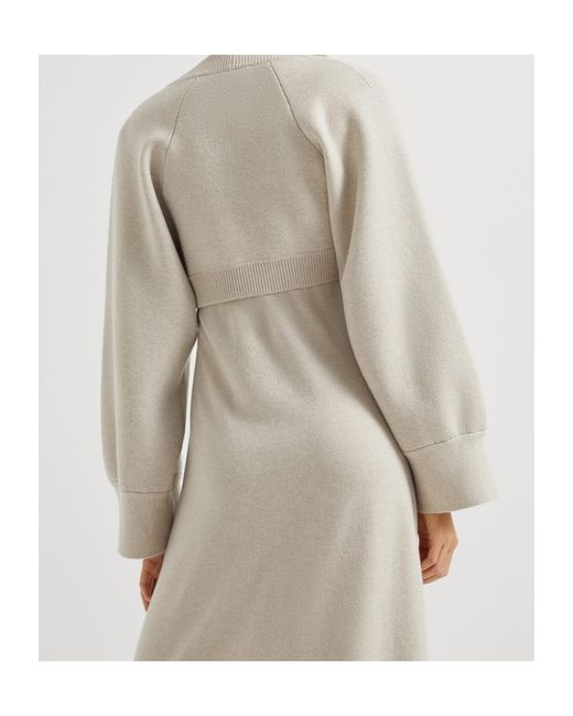 Brunello Cucinelli White Cashmere-Blend Cropped Cardigan