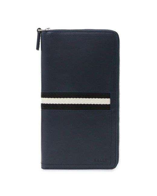 Bally Blue Logo Zipper Wallet for men