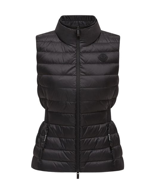 Moncler Black Logo Patch Zip-Up Down Vest