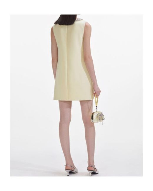 Self-Portrait Natural Crepe Bow Mini Dress