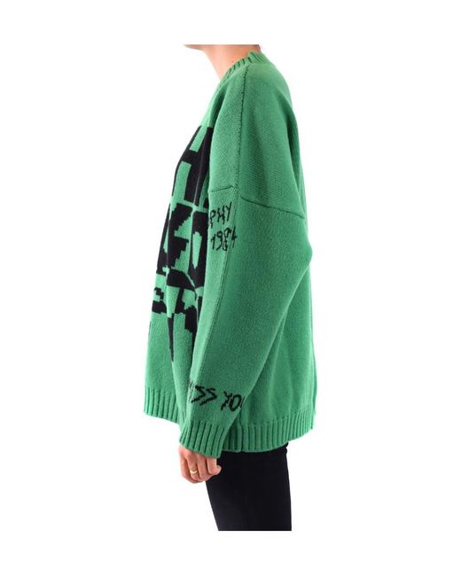 Philosophy Di Lorenzo Serafini Green Round-Neck Knitwear