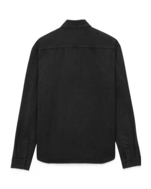 Saint Laurent Black Cassandre Relaxed-Fit Denim Shirt for men