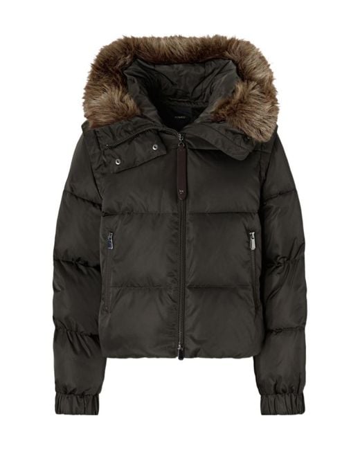 Pinko Black Faux-Fur Puffer Jacket