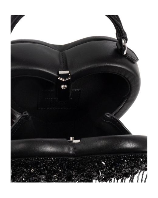 Moschino Black Heart-Shaped Top Handle Bag