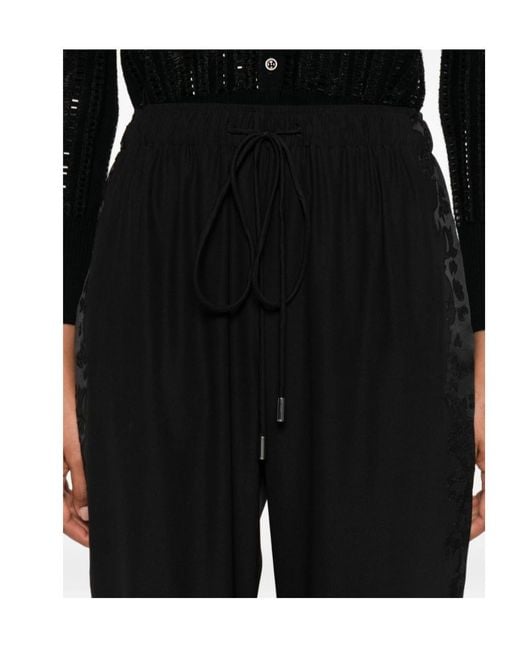 Ermanno Scervino Black Lace-Insert Drawstring Trousers