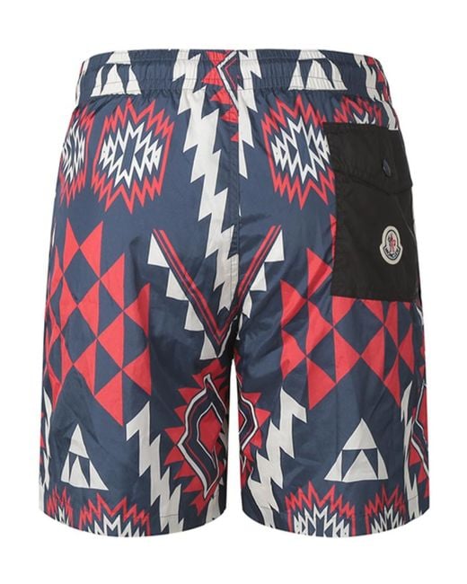 Moncler Blue Strap-Up Beach Shorts for men