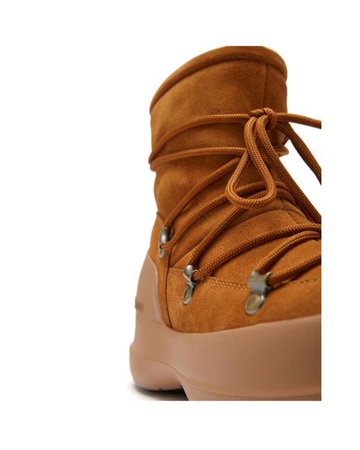 Moon Boot Brown Luna Logo Embossed Boots