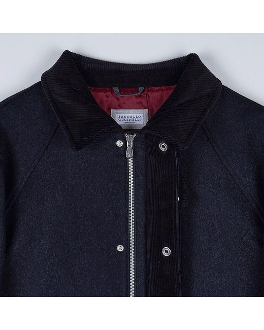 Brunello Cucinelli Blue Long-Sleeved Jacket for men
