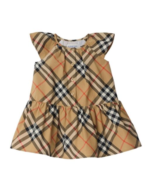 Burberry Check-Pattern Dress in Brown | Lyst