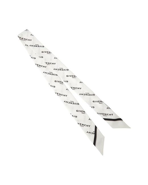 Givenchy White Twill Silk Scarf