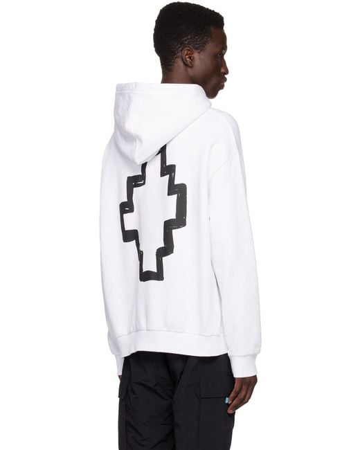 Marcelo Burlon White County Of Milan Tempera Cross Drawstring Hoodie for men