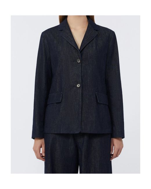 Max Mara Blue 'S Leone Single Breasted Denim Jacket