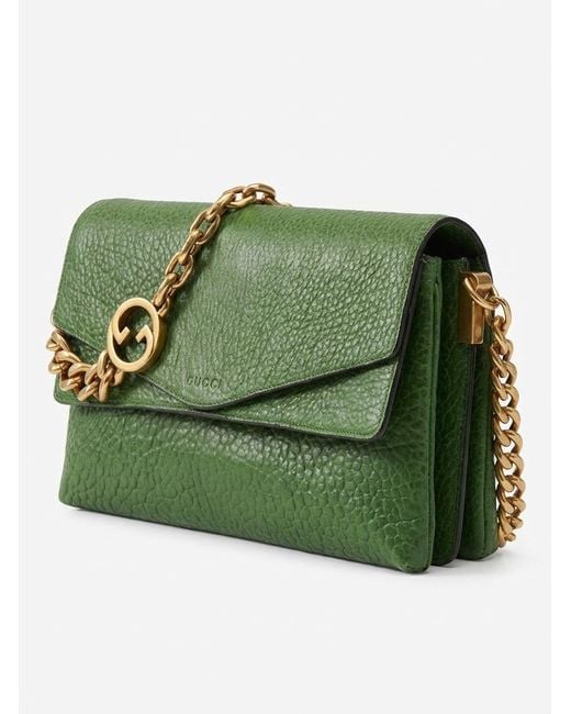 Gucci Green Large Shoulder Bag With Chain