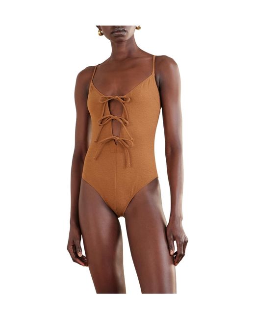 Lisa Marie Fernandez Brown Thin Strap Swimsuit
