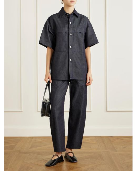 Jil Sander Blue Chest-Pocket Button Shirt