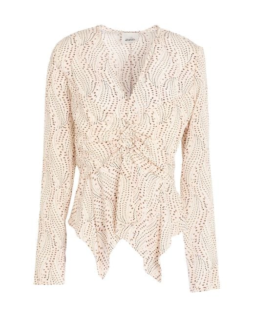 Isabel Marant Natural Long Sleeve V-Neck Blouse