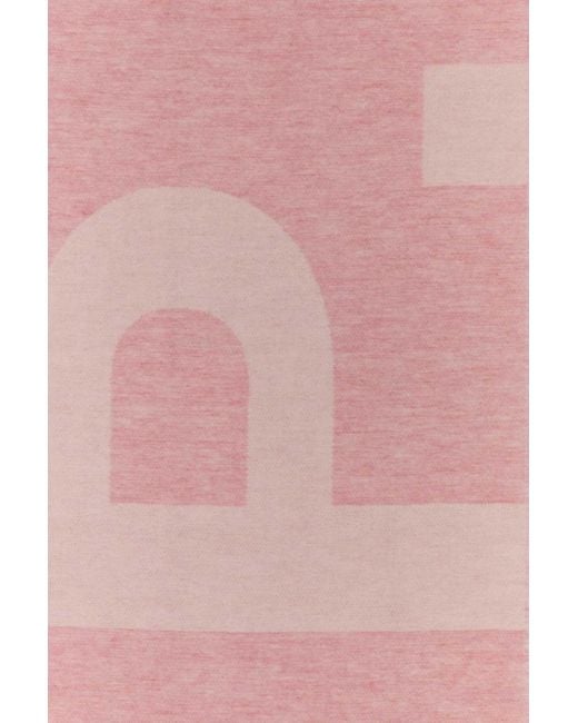A.P.C. Pink Logo Detailed Fringed Scarf for men