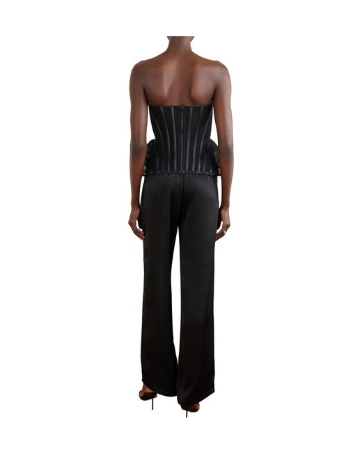 Carolina Herrera Black Strapless Tulle Bustier Top