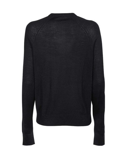 Emporio Armani Blue Logo Embroidered Jumper