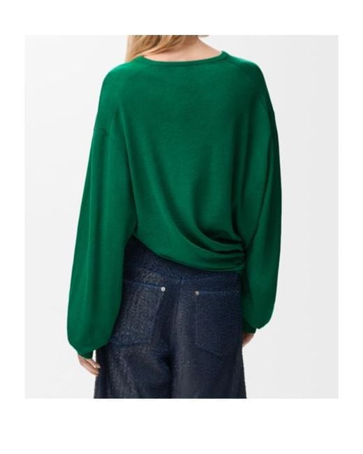 Loewe Green Knotted V-Neck Sweater