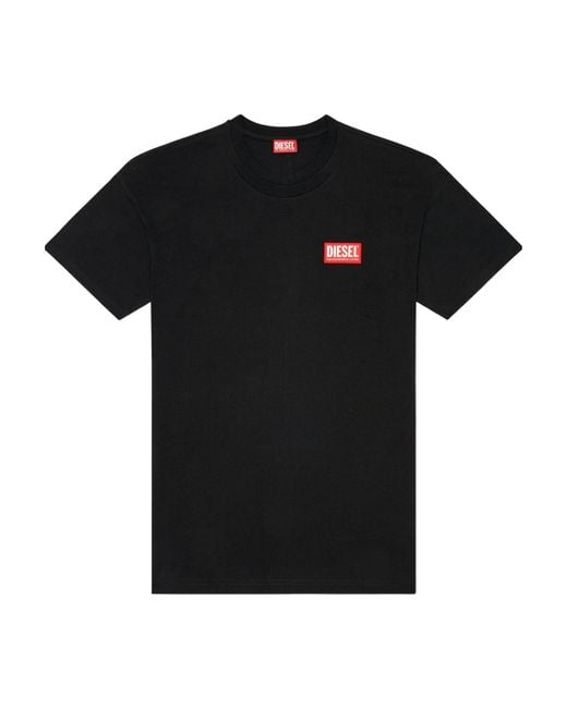 DIESEL Black T-Boxt-Lab Jacquard Logo Patch T-Shirt for men