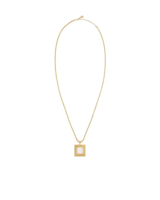 Ivi White Square Pendant Necklace