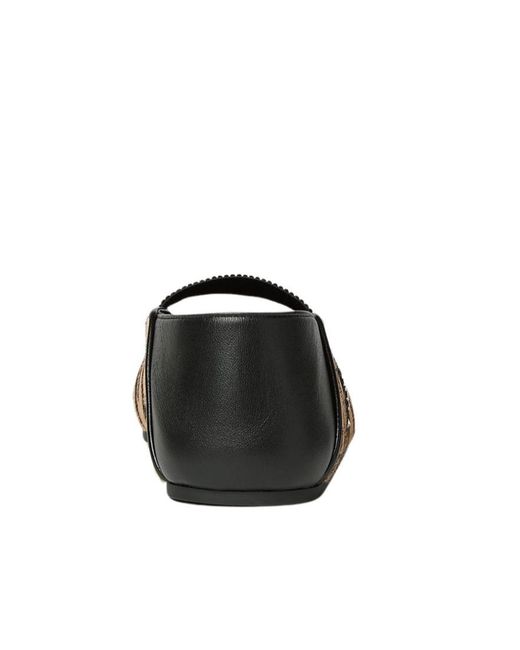 Fendi Black Academia And Hair-On Leather Ballet Flats