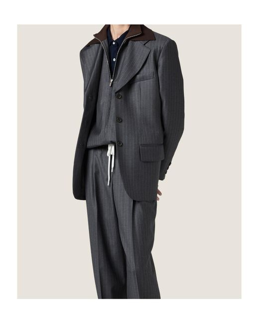 Miu Miu Black Single-Breasted Pinstripe Jacket