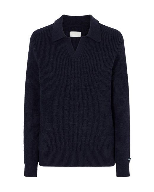 Aimé Leon Dore Blue Cotton-Blend Bouclé Polo Shirt