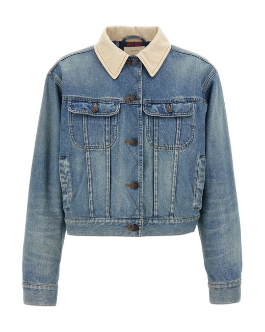 The Row Blue Lapel Long Sleeve Casual Jacket