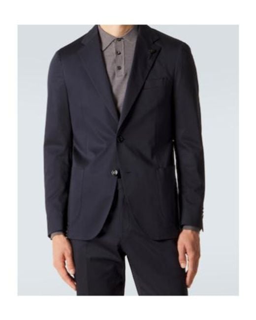 Lardini Blue Cotton-Blend Suit for men