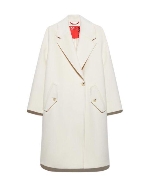 MAX&Co. White Long-Sleeved Coat