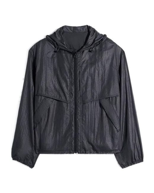 Lemaire Black Hooded Zipped Windbreaker for men