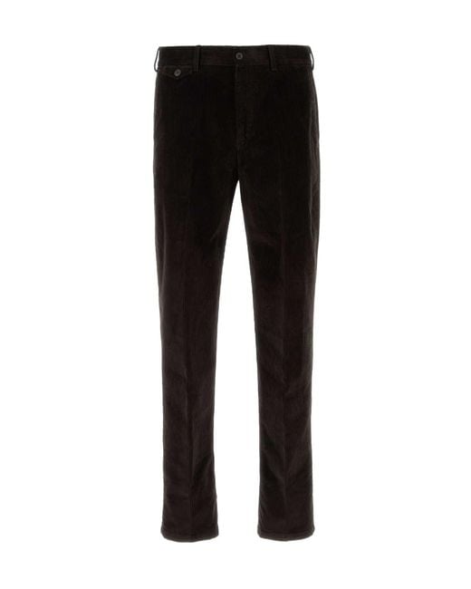 Pt Pantaloni Black Logo-Patch Trousers for men