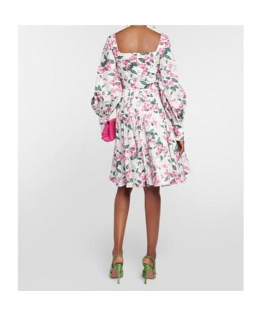 Emilia Wickstead White Yasmina Floral Cotton Minidress