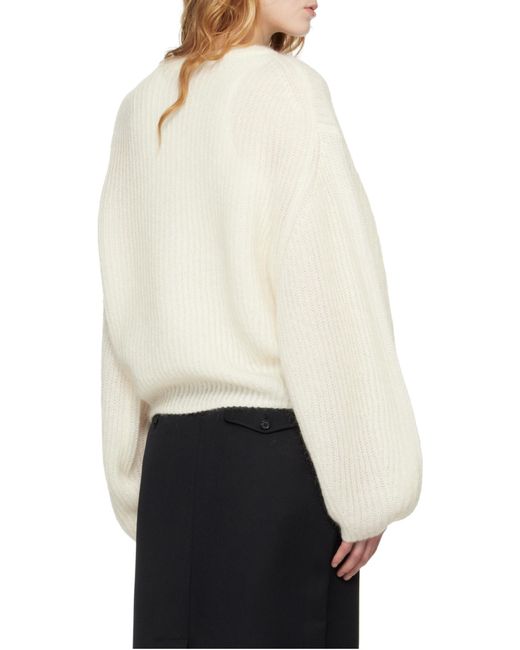Totême  White Totême Crewneck Ribbed Jumper