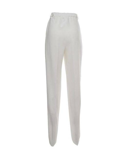Max Mara White Straight Slacks