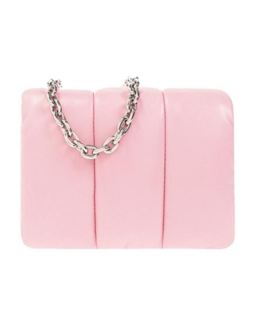 Stand Studio Pink Quilted Leather Satchel Bag