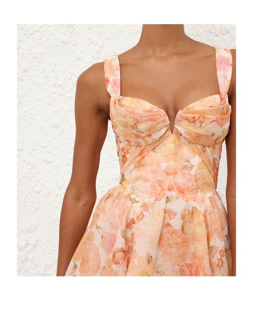 Zimmermann Pink Rebellion Drape Midi Dress