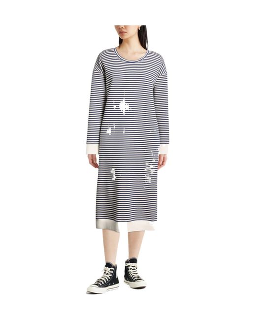 Max Mara Gray Versatile Minimalist Striped Dress
