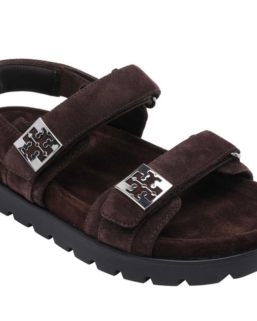 Tory Burch Black Mellow Sport Logo Flat Sandals