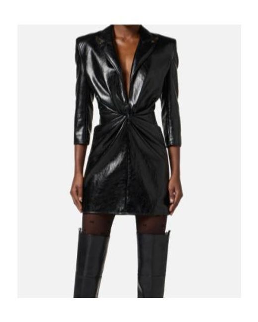 Elisabetta Franchi Black Twist-Detail Mini Dress